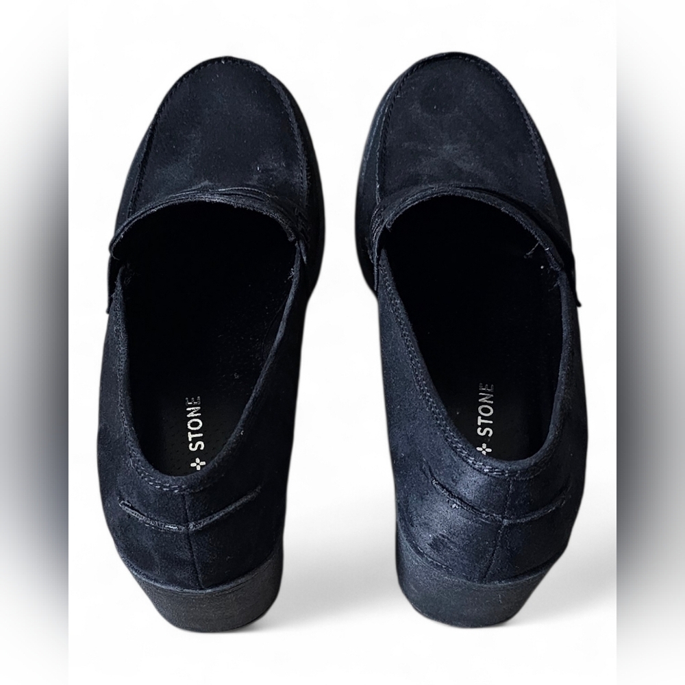 Sun + Stone Women’s Black Suede Block Heel Loafers Size 9 - Picture 8 of 10